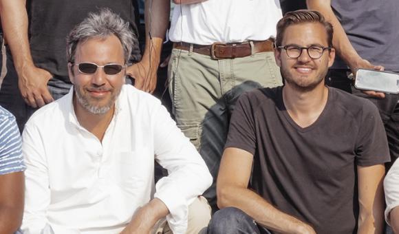 Tom Randaxhe (right) and et Denis Villeneuve, the filmmaker of