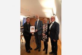Sophie Delettre, Mayor of Spa, Jean-Joël Schittecatte, Belgian Ambassador to UNESCO and the OECD, Fabienne Reuter, General Delegate of Wallonia-Brussels in Paris, and Paul Mathy, alderman in Spa Sophie Delettre, Mayor of Spa, Jean-Joël Schittecatte, Belgian Ambassador to UNESCO and the OECD, Fabienne Reuter, General Delegate of Wallonia-Brussels in Paris, and Paul Mathy, alderman in Spa