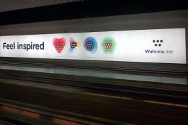 Wallonia.be in the travelling tunnel in Brussels Airport Wallonia.be in the travelling tunnel in Brussels Airport